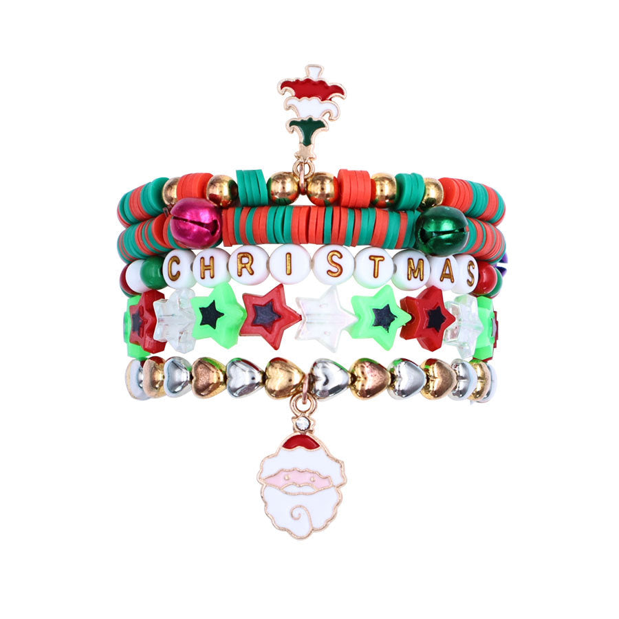 Wholesale Christmas Letter Beads Clay Bracelets ACC-BT-Xiny024
