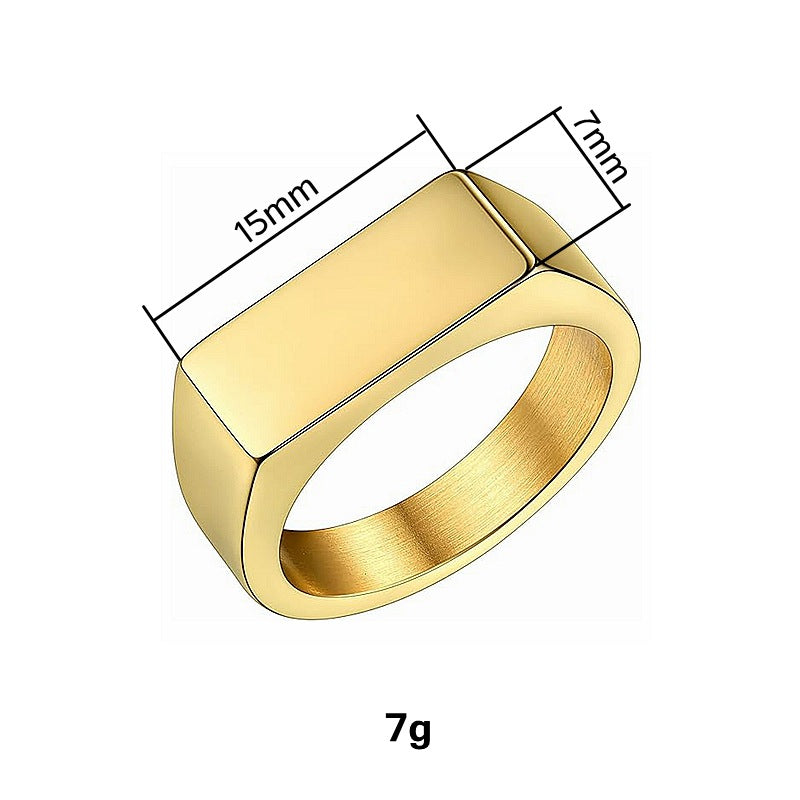 Wholesale 7mm titanium steel rectangular ring