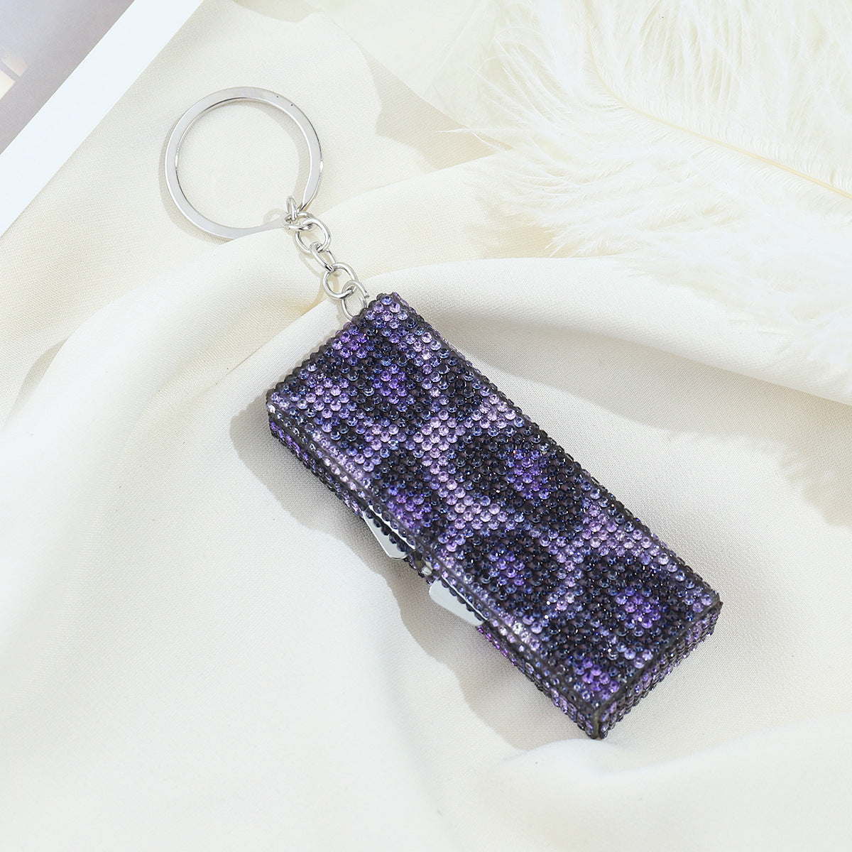 Wholesale Color Rhinestone Pill Box Portable Keychain Keychains Accessories Rhinestone Keychain ACC-KC-ZhiYa015