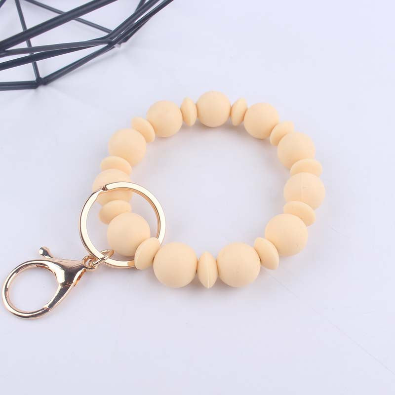Wholesale Silicone Bead Wrist Keychain