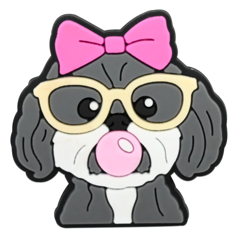 Wholesale Random 100pcs Cute Cartoon Animal Series  PVC Soft Rubber Shoe Buckle Decoration