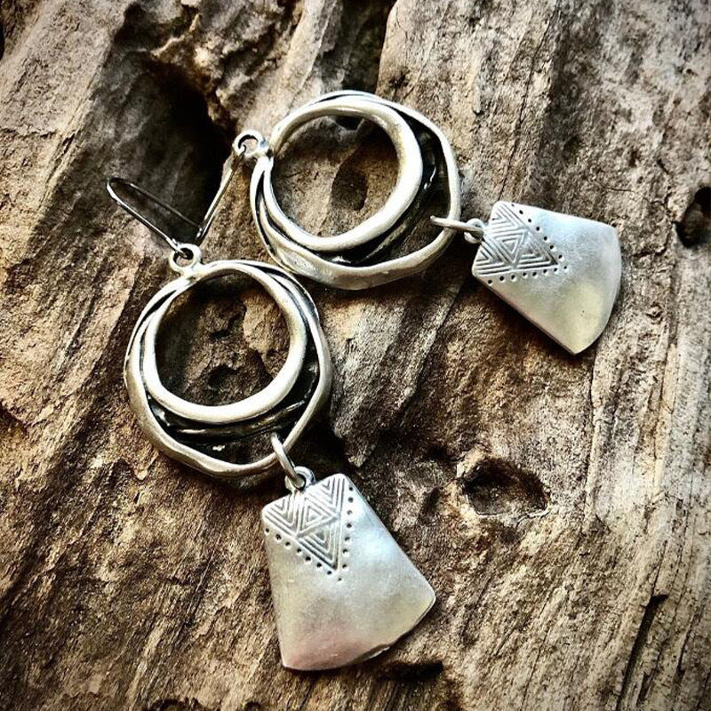 Wholesale Retro Hollow Multi-layer Ring Geometric Earrings