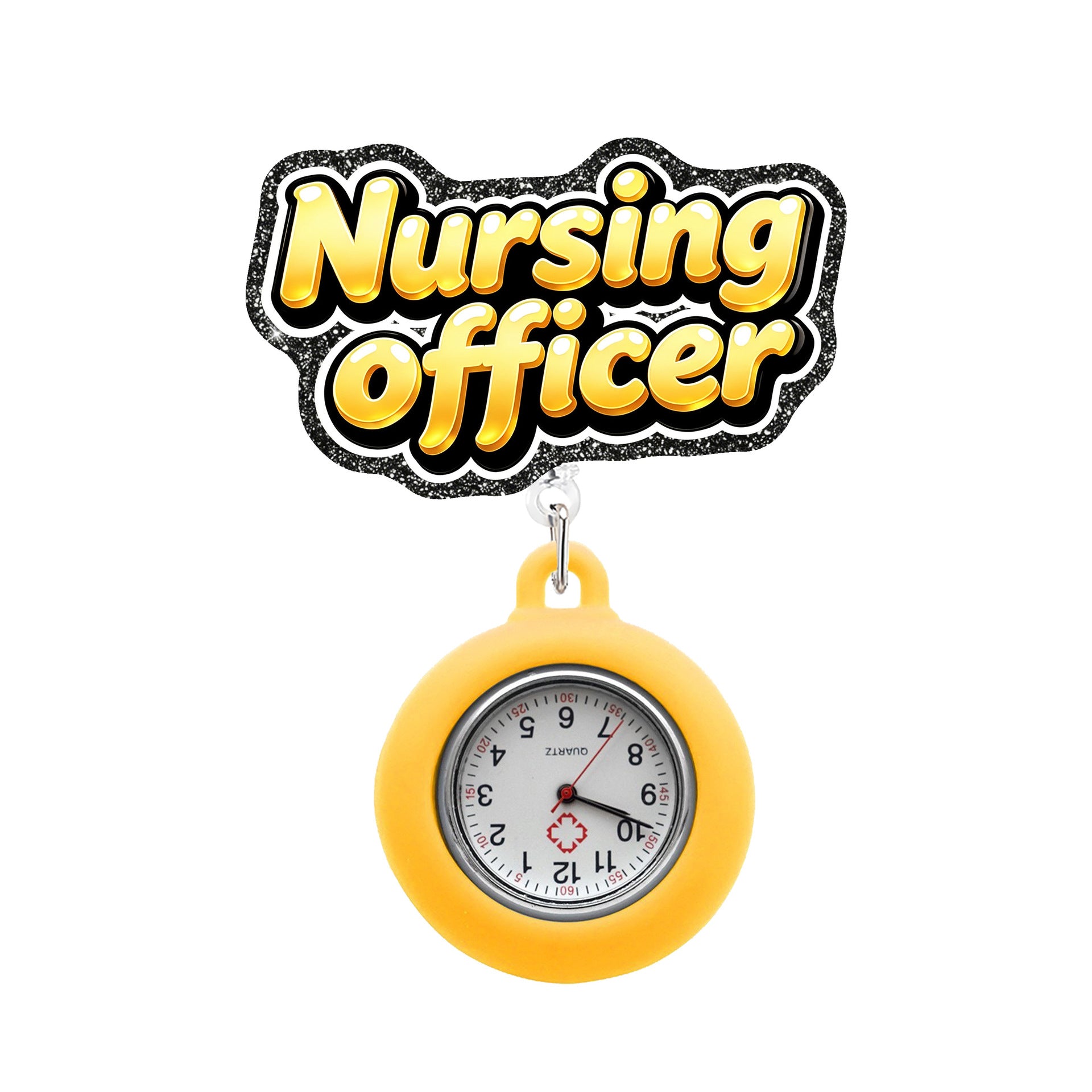 Wholesale Telescopic Nurse Officer Watch,  Soft Rubber Anti-loss and Anti-fall Easy-pull Buckle,  Telescopic Name Tag Customization