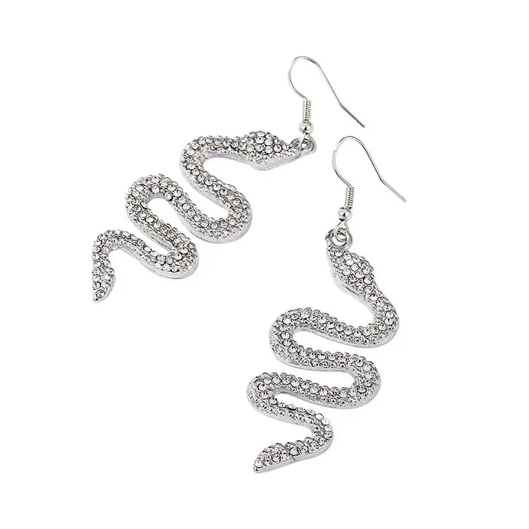 Wholesale Unique Snake Shaped Diamond Studded Earrings