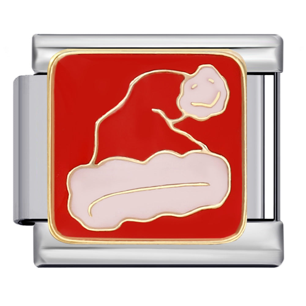 Wholesale Italian Charm Bracelet 9mm DIY Splicing Christmas Elements Stainless Steel Composable Bracelet