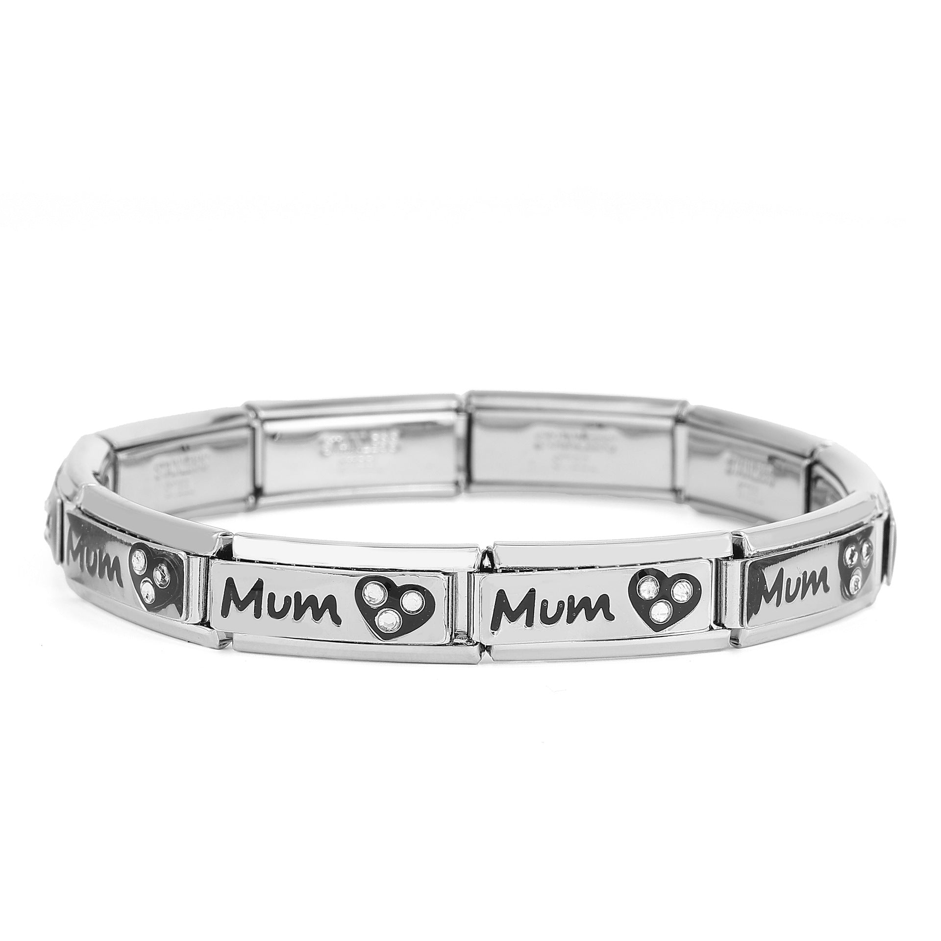 Wholesale 2pcs Italian Charm Bracelet 9mm DIY Spliced Removable Stainless Steel Letters Composable Bracelet ACC-BT-XY037