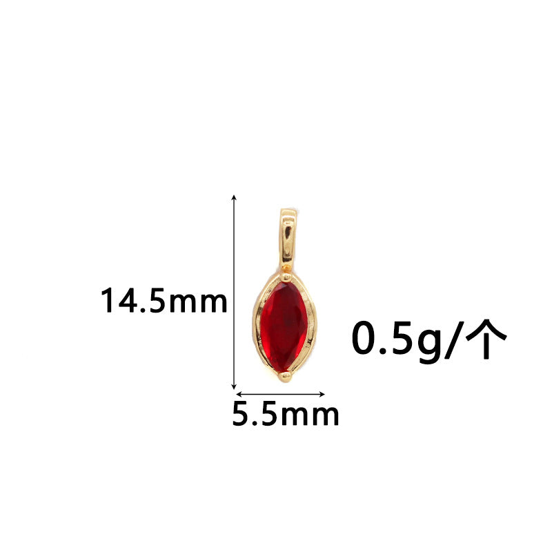 Wholesale Copper Gold-Plated Color-Preserving Pendant with Colorful Zircon Marquise