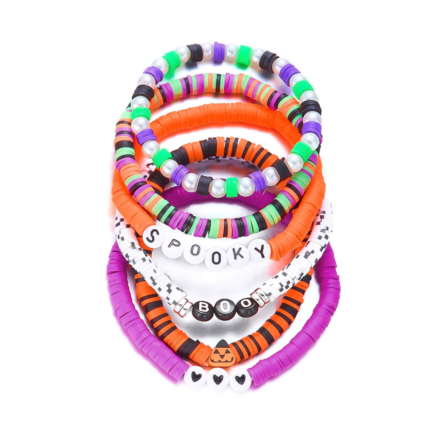 Wholesale Holiday Party  Pumpkin Skull Multi-layer Beaded Bracelet