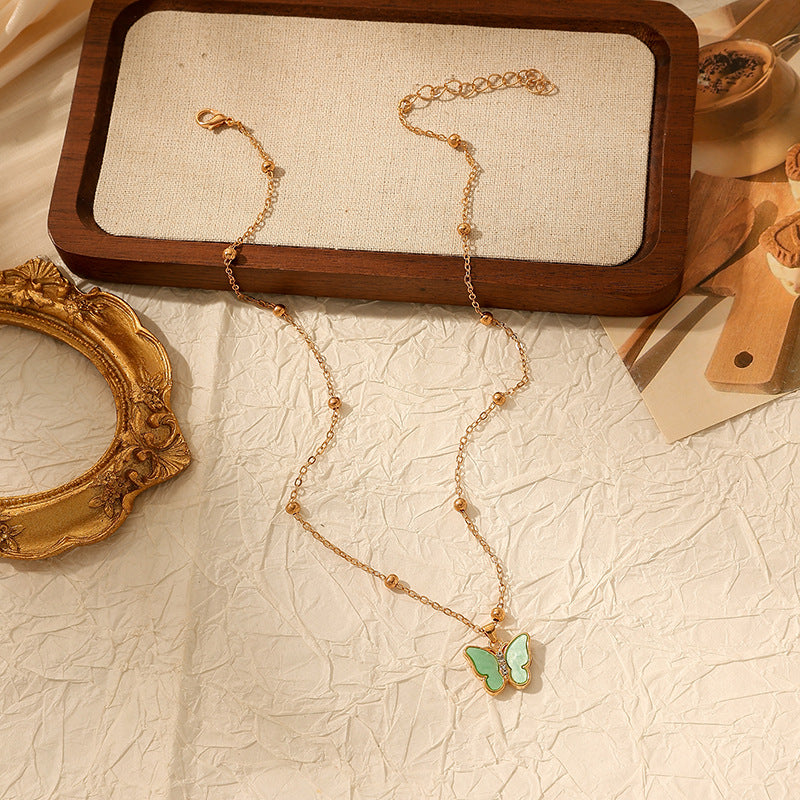 Wholesale Butterfly Flash Diamond Necklace Clavicle Chain