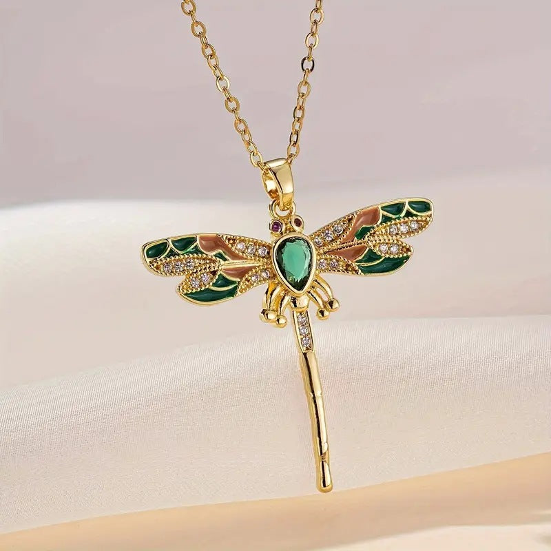 Wholesale  color dragonfly pendant necklace