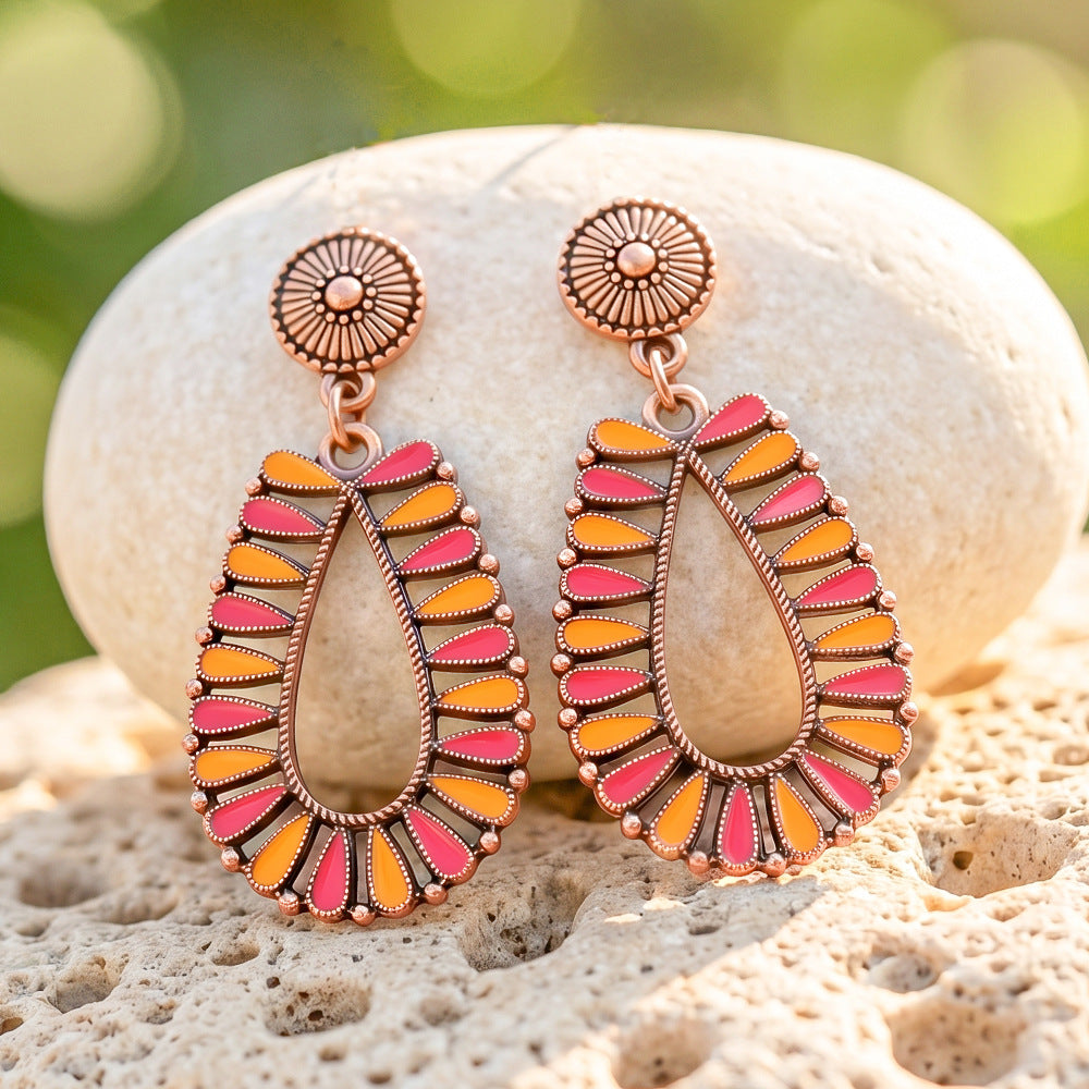 Wholesale Vintage Bohemian Drop Earrings Trendy Zinc Alloy Fashion Accessory