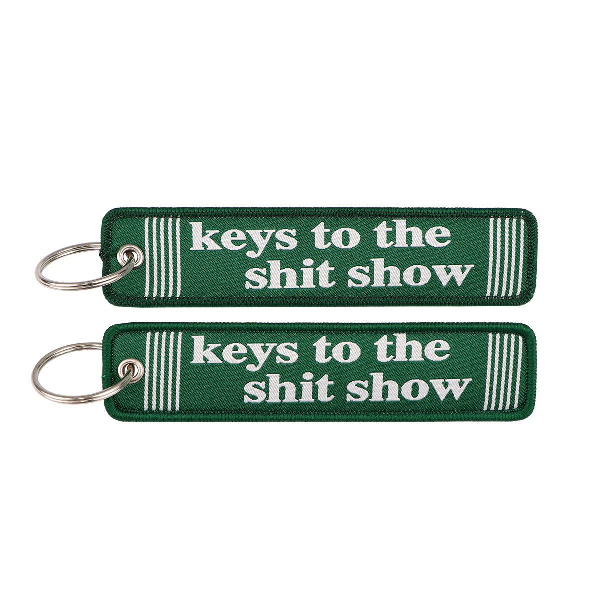 Wholesale famous quotes woven tag English letters keychain