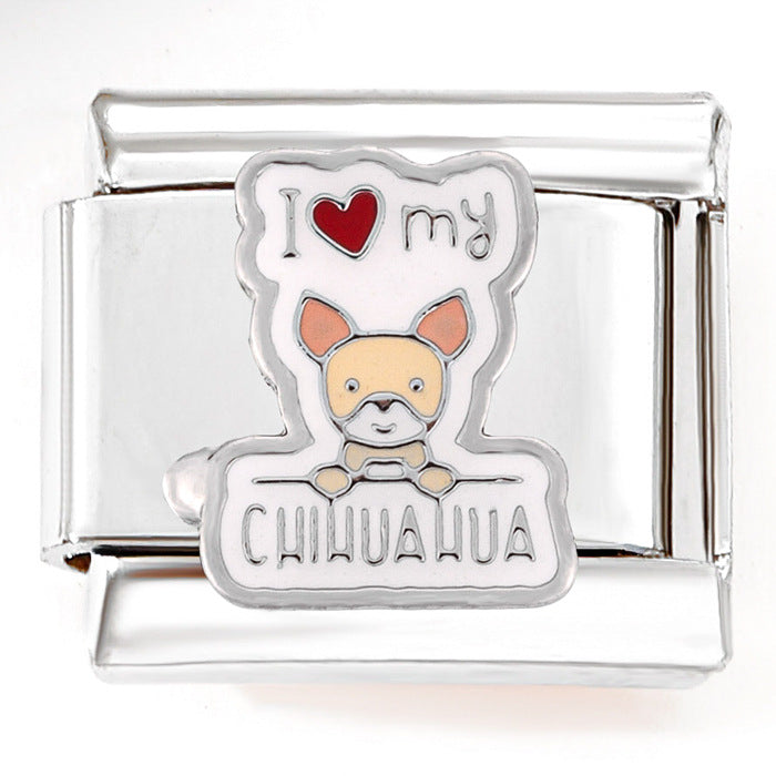 Bracelet de charme italien en gros 9 mm DIY SPLICAGE MIGN DOG BRACILAGE D'ACIER SECTIONNEL