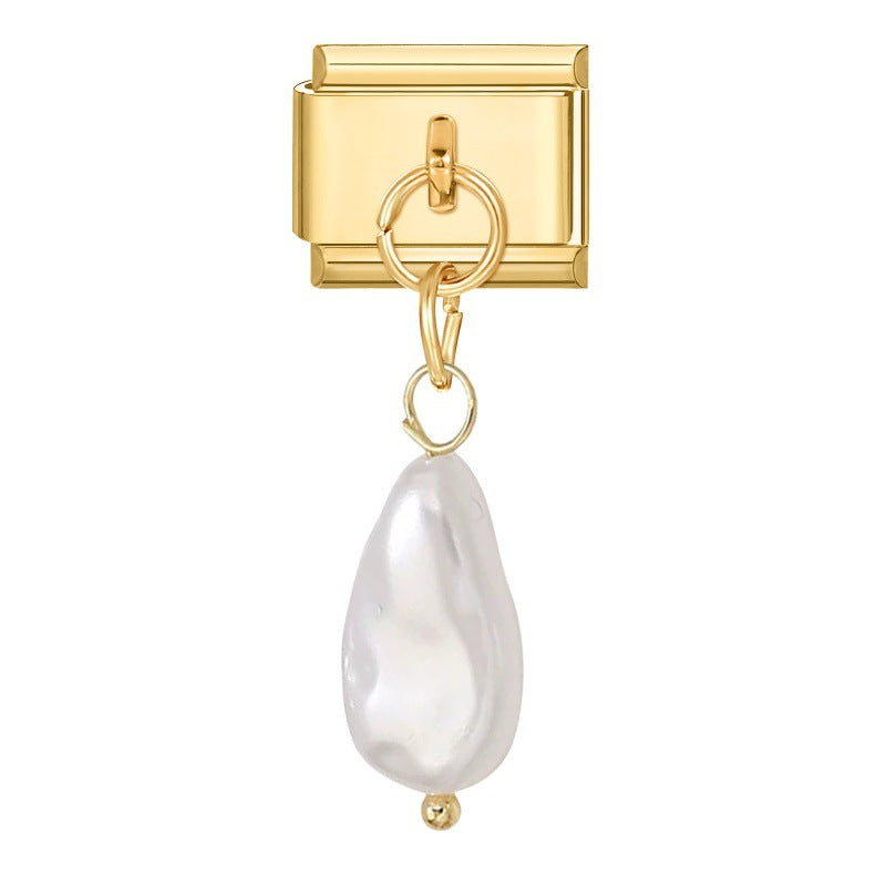 Wholesale Italian Charm Bracelet 9mm DIY Splicing Gold Pendant Stainless Steel Composable Bracelet