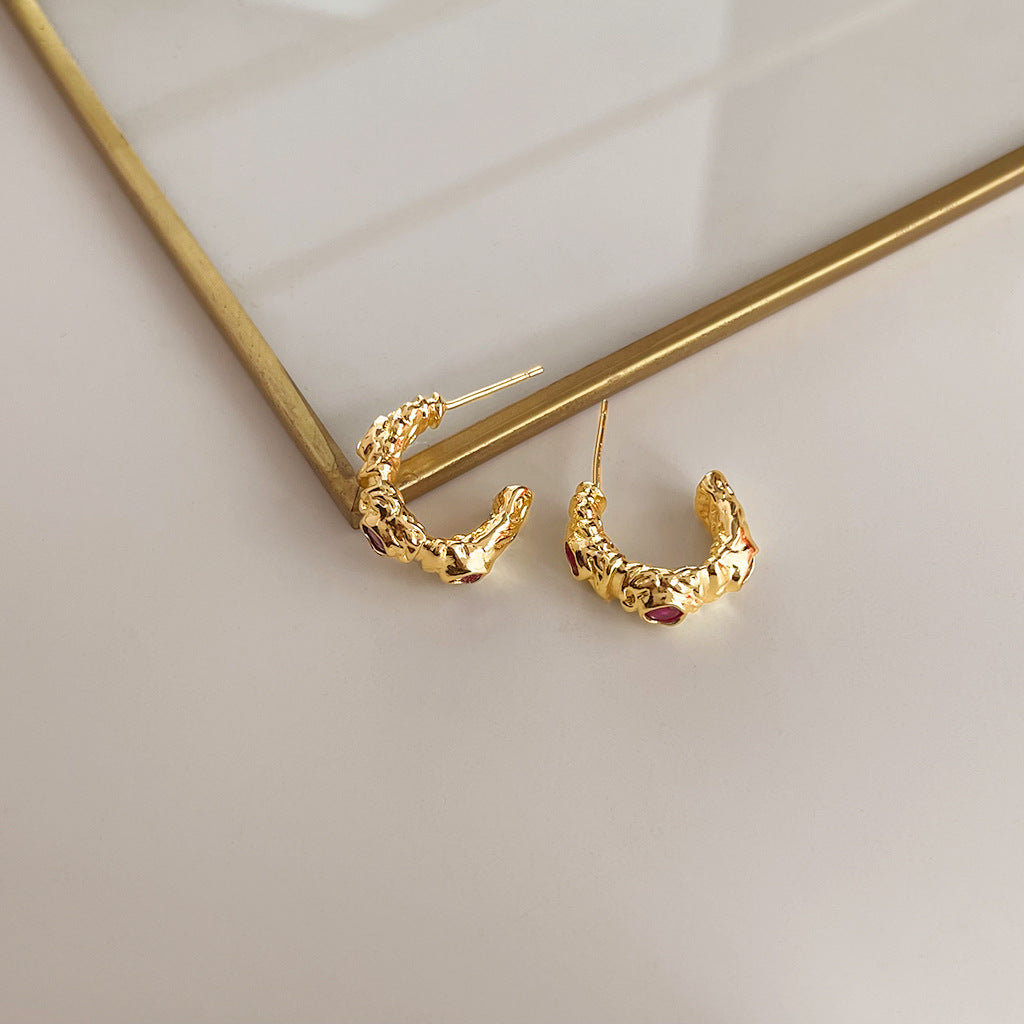 Wholesale vintage oil-dropped medieval style Pearl Earrings