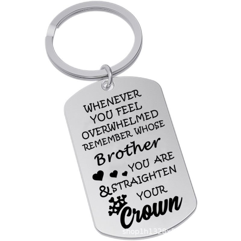 Wholesale Home Titanium Steel Stainless Steel Keychain Engraving Jewelry ACC-KC-Chenz005