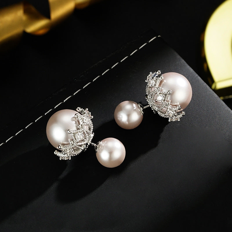 Wholesale versatile small fragrant style bead earrings light luxury  earrings