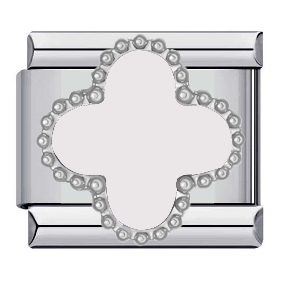 Wholesale Italian Charm Four-leaf Clover Titanium Steel  Matching ing DIY Charms