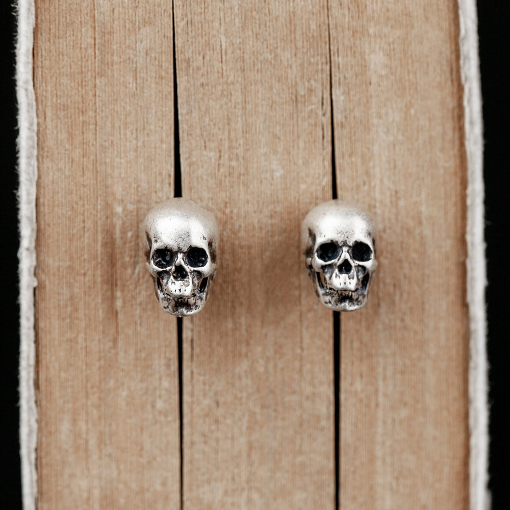 Wholesale S925 Sterling silver skeleton punk retro earrings