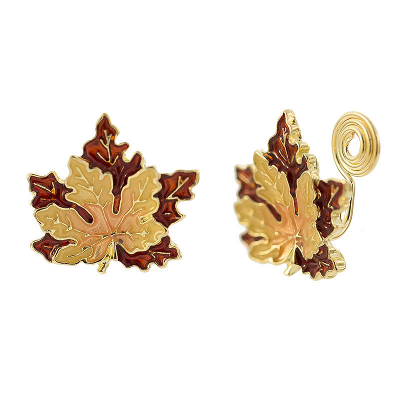 Wholesale Double Maple Leaf Earrings
