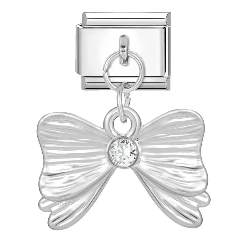 Wholesale Italian Charm Bracelet 9mm DIY Splicing Heart Pendant Stainless Steel Composable Bracelet