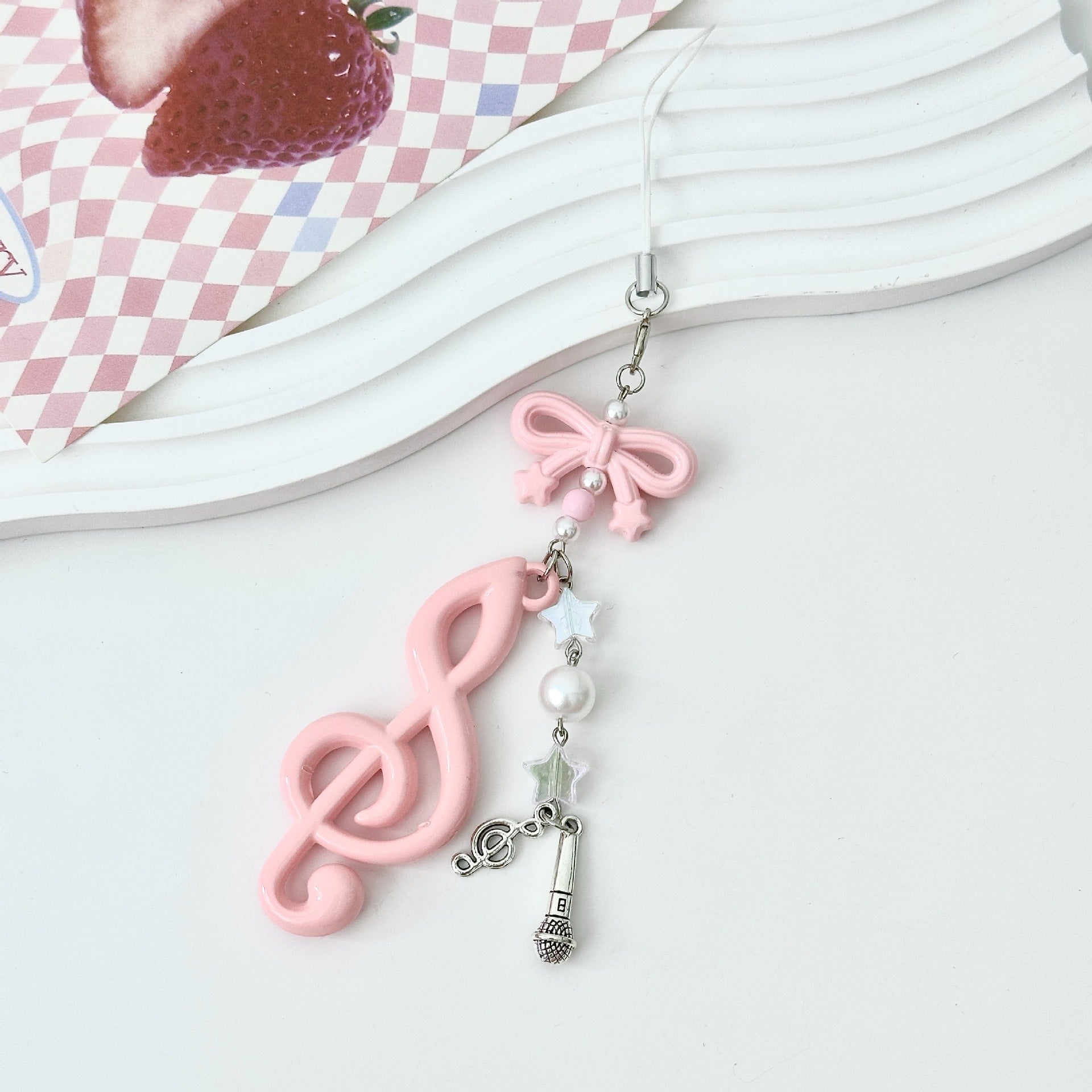 Wholesale  Big Note Cute Keychain Beaded Keychains