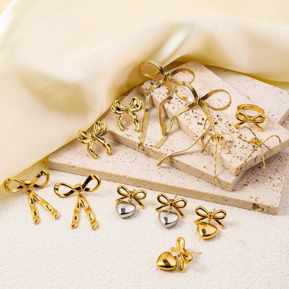 Wholesale Love Mirror Tassel Stainless Steel Earrings