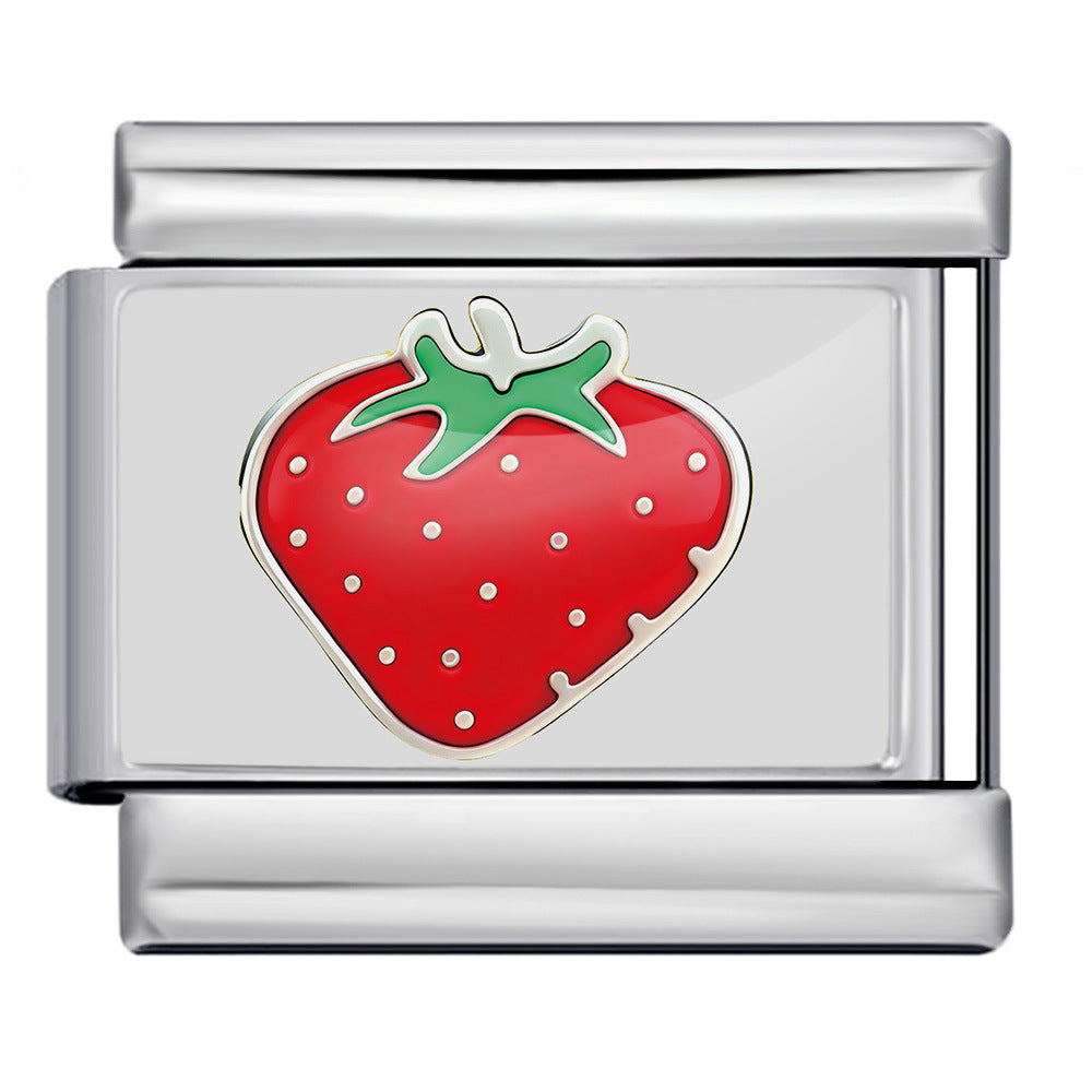 Wholesale  Italian Charm Bracelet 9mm DIY Fruit and Vegetable Series Creative Stainless Steel Composable Bracelet