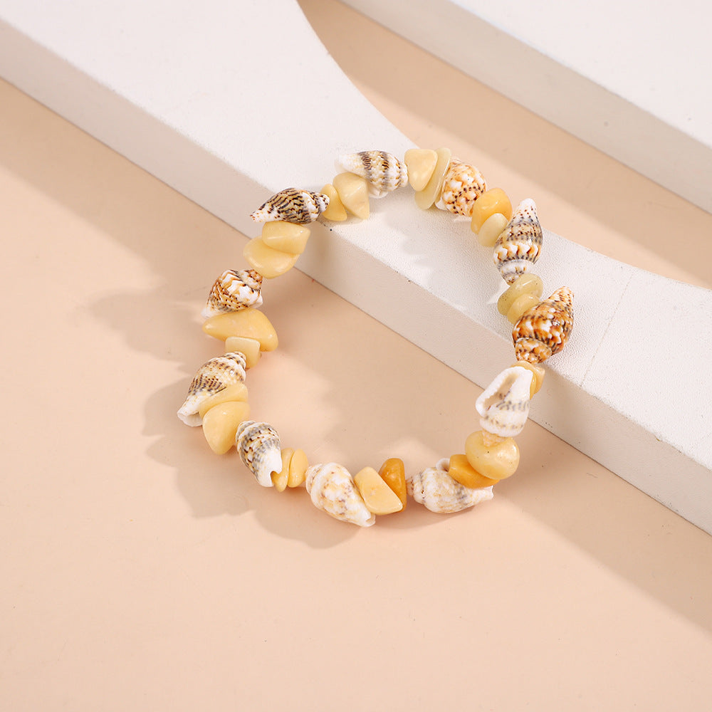 Wholesale Beach Themed Handmade Shell Bead Bracelet Starfish Pendant Jewelry Accessory