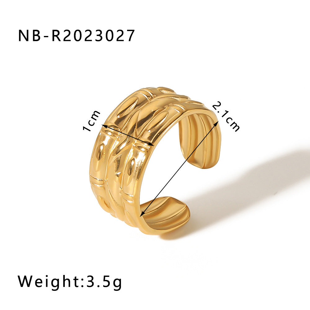 Wholesale Stainless Steel Open Ring Heart Shape Geometric Titanium Steel Ring ACC-RS-Xiny001