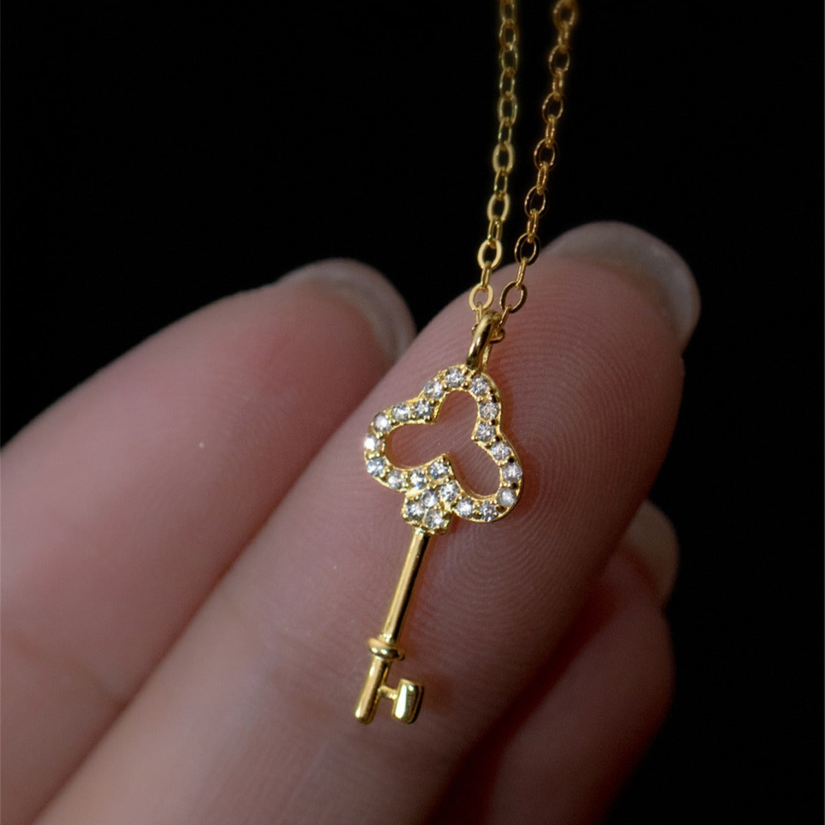 Wholesale s925 sterling silver key necklace