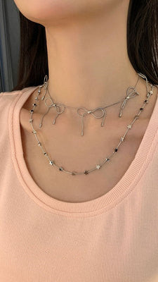 Wholesale  Titanium Steel Snake Chain Heart Shape Necklaces