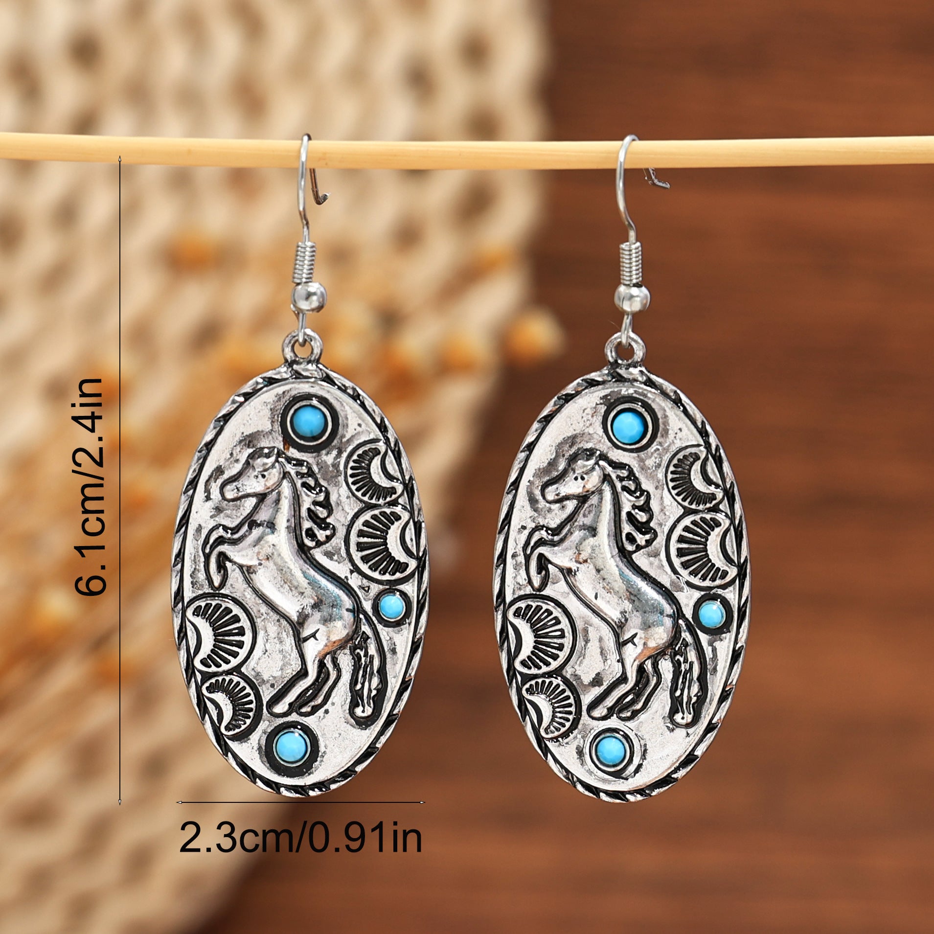 Wholesale Western Desert Cactus Bull Head Horse Punk Earrings