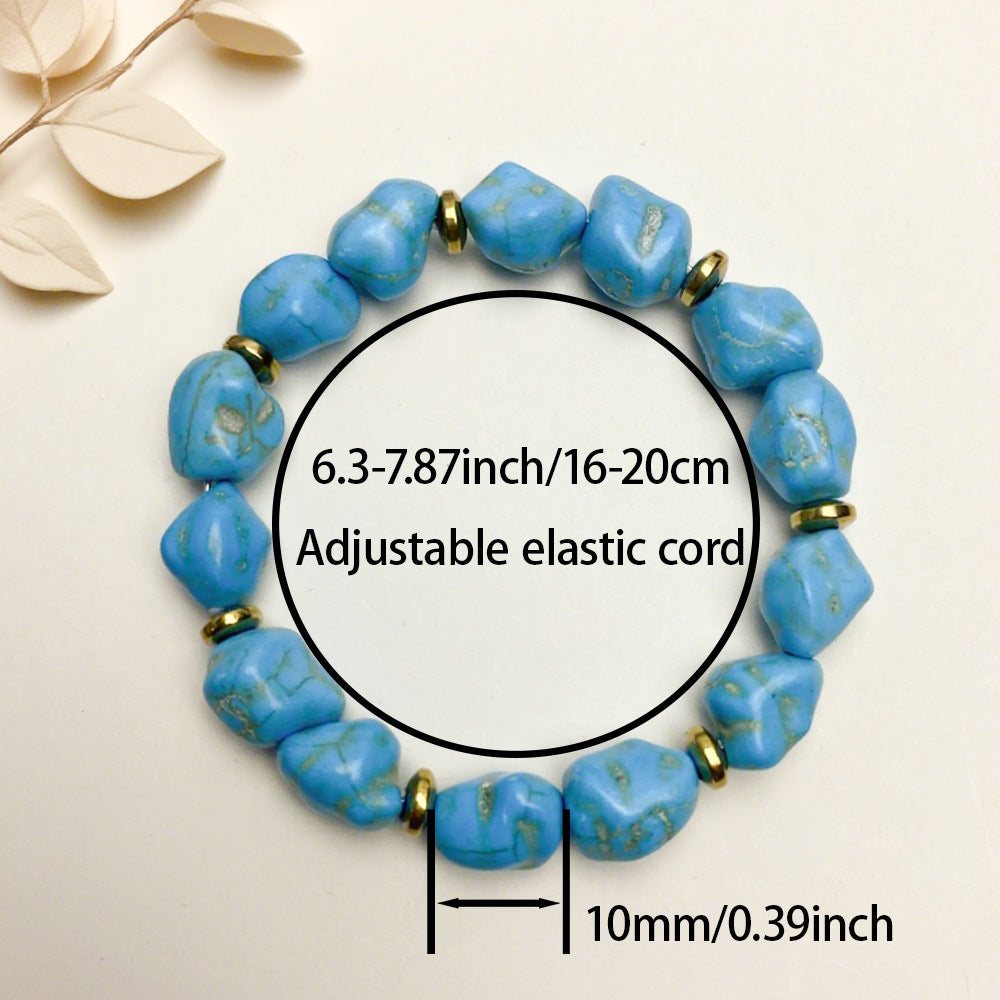 Wholesale Geometric Irregular Natural Stone and Colored Glaze Beaded Bracelet - Unisex Jewelry Accessory