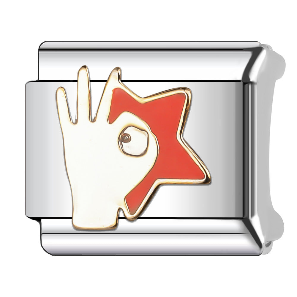 Wholesale Italian Charm Bracelet 9mm DIY Splicing English Stainless Steel Composable Bracelet