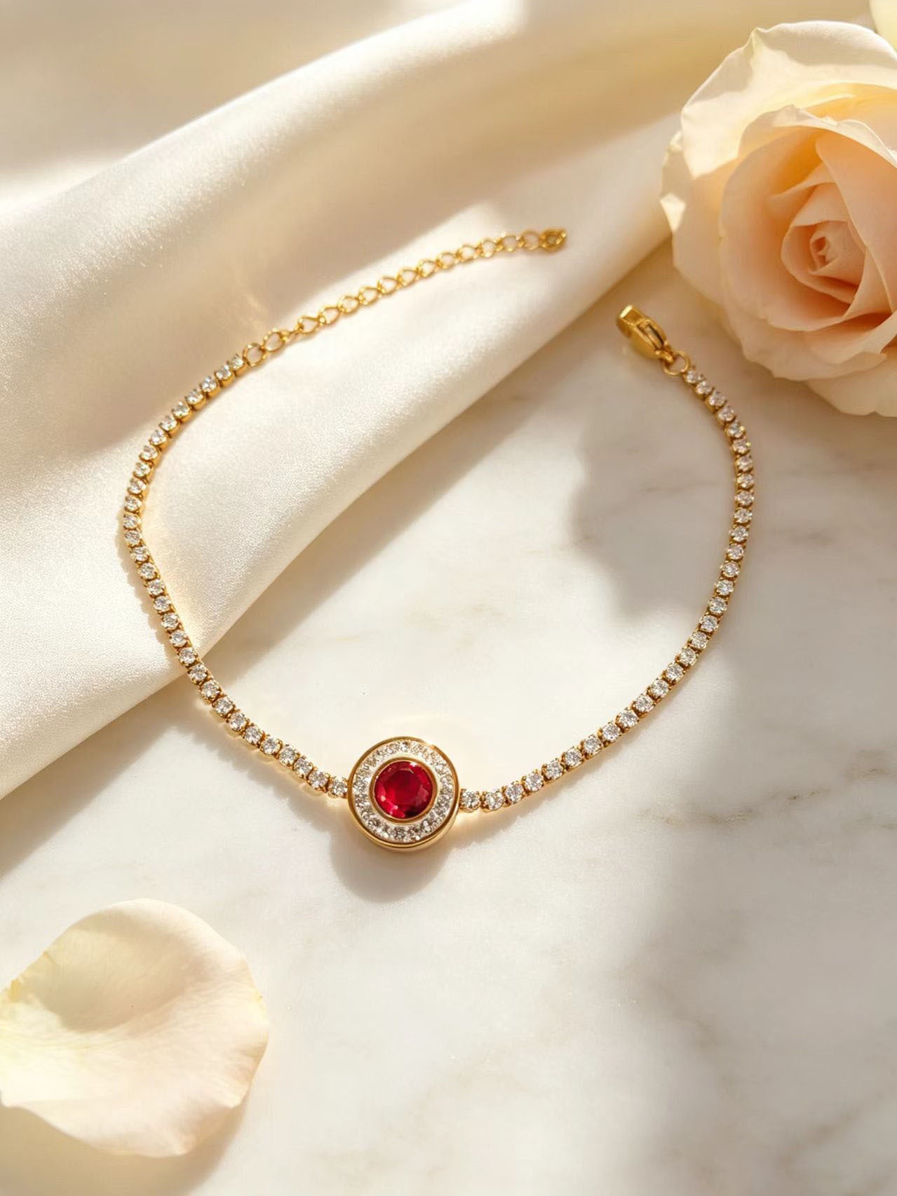Wholesale Boutique Titanium Steel Zircon Bracelet Colorful Round Stones Unisex Gift