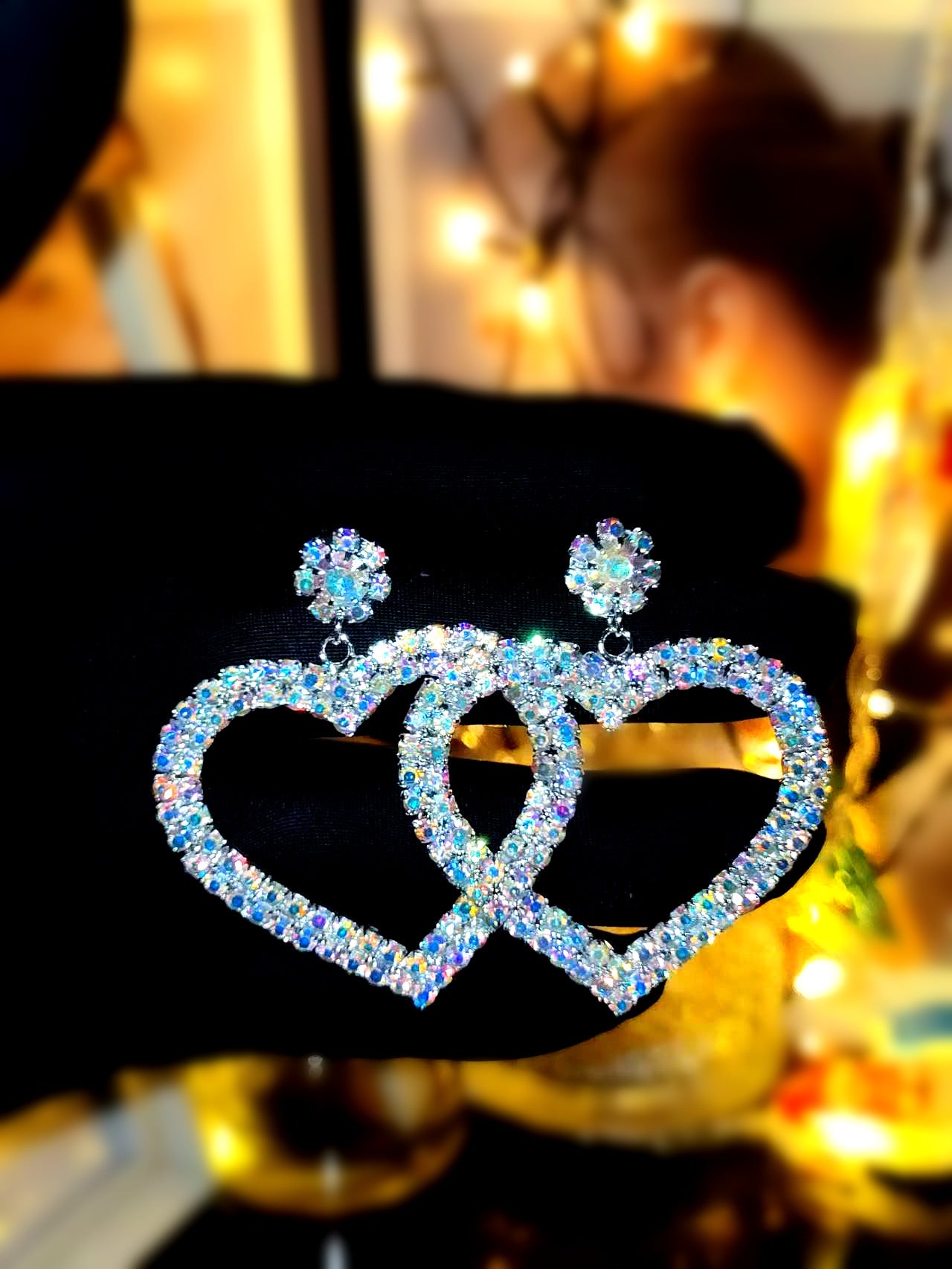 Wholesale Independence Day Exaggerated Long Tassel Love Earrings