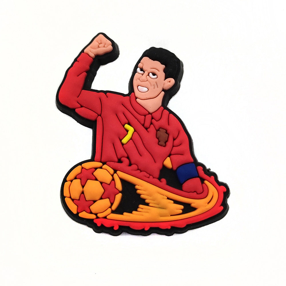 Wholesale 10pcs Football Sports Series Hole Shoe Flower Buckle Shoes Charms