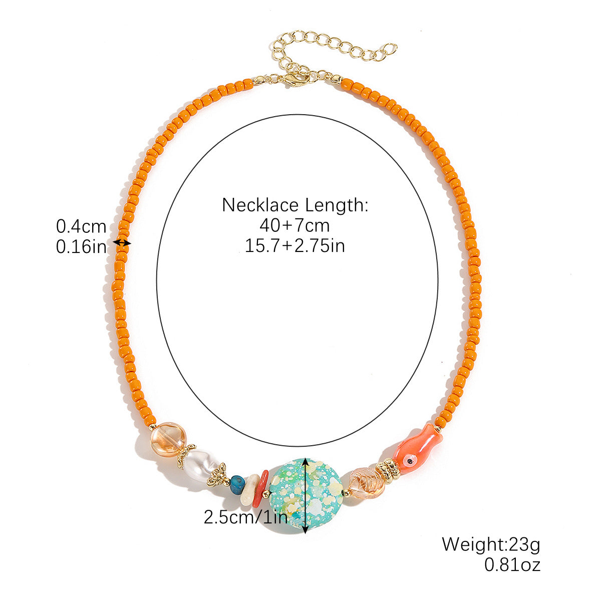 Wholesale Color Beaded Bohemian Necklace Light Luxury Clavicle Chain