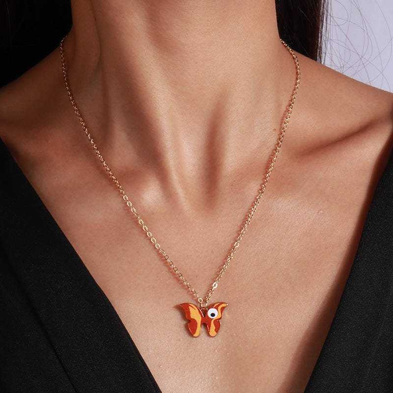Wholesale Big Eyes Butterfly Pendant Clavicle Necklace ACC-NE-YueSen027