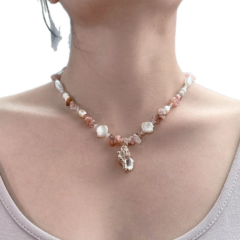 Großhandel natürliche Kiesstich -Barock -Perlenkette
