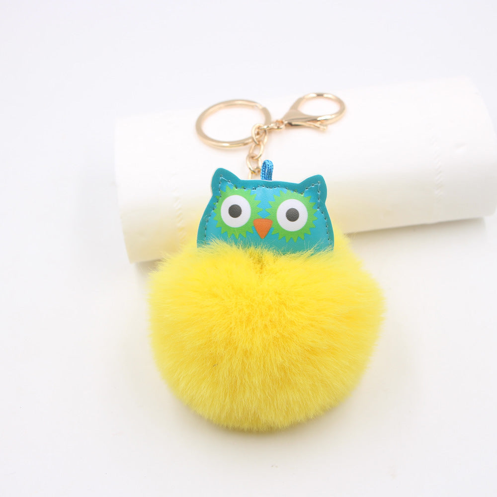 Wholesale Cute Fur Ball Owl Plush Pendant Keychains  ACC-KC-Zuge003