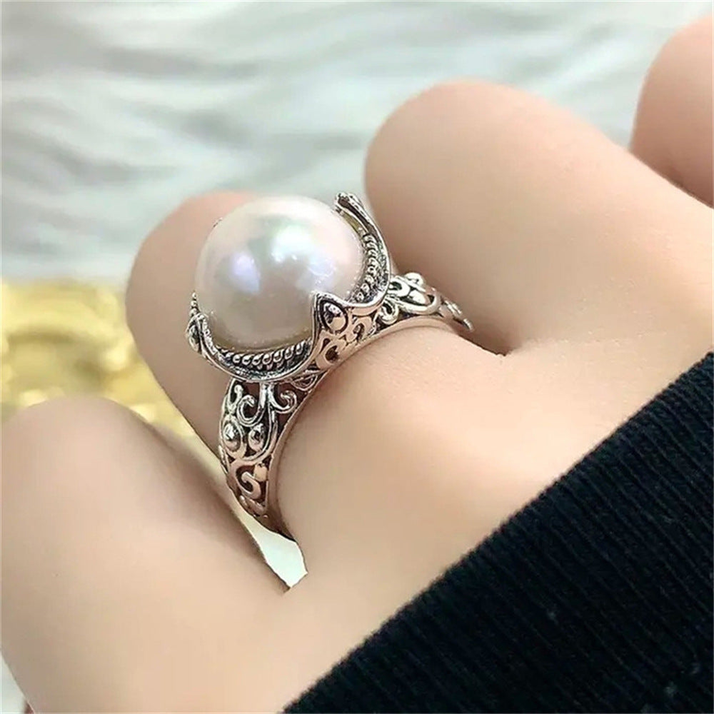 Wholesale Vintage Plain Black Agate Ring Open Adjustable Ring ACC-RS-Yues005