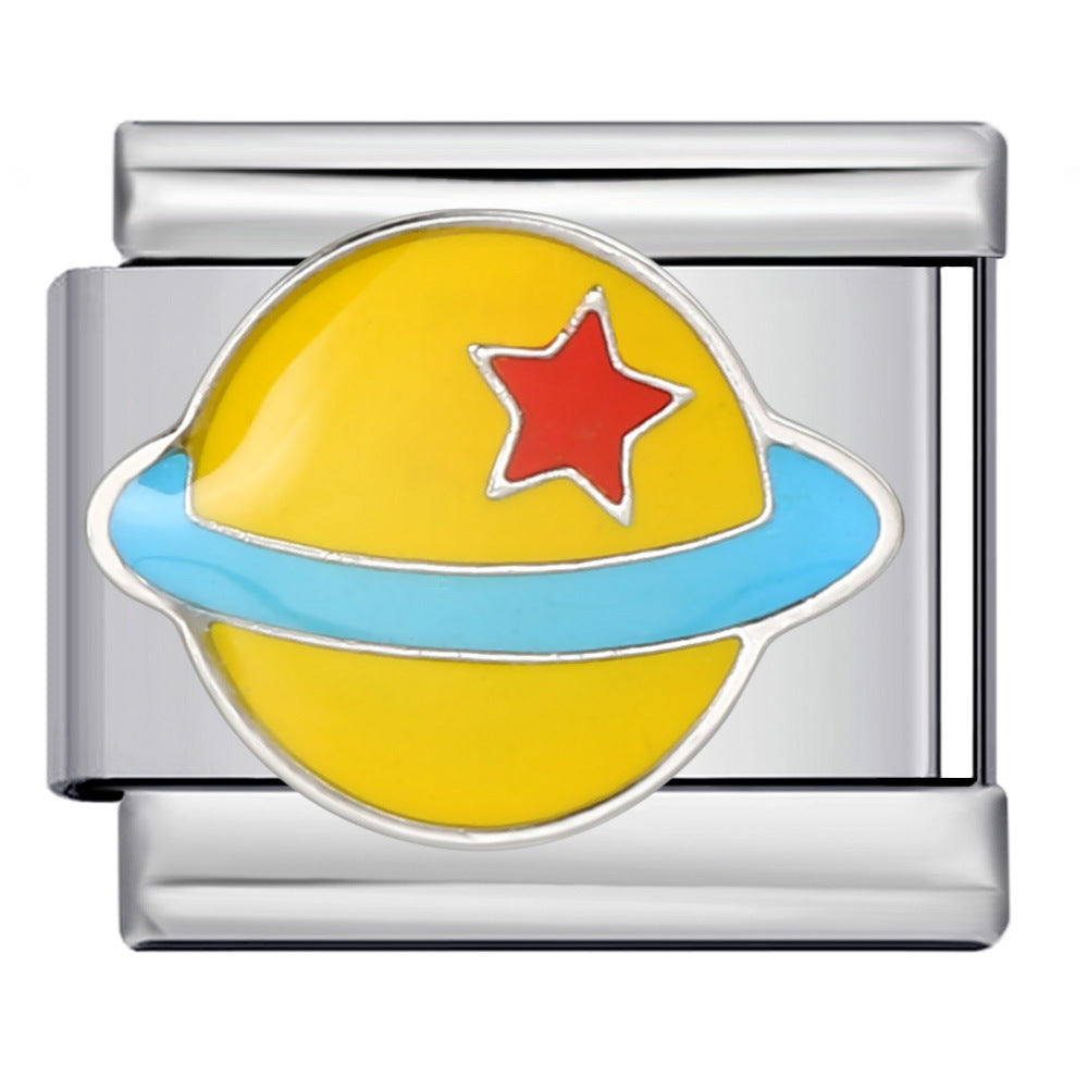 Wholesale Italian Modular Stainless Steel Welding Oil Drop Pattern DIY Bracelet