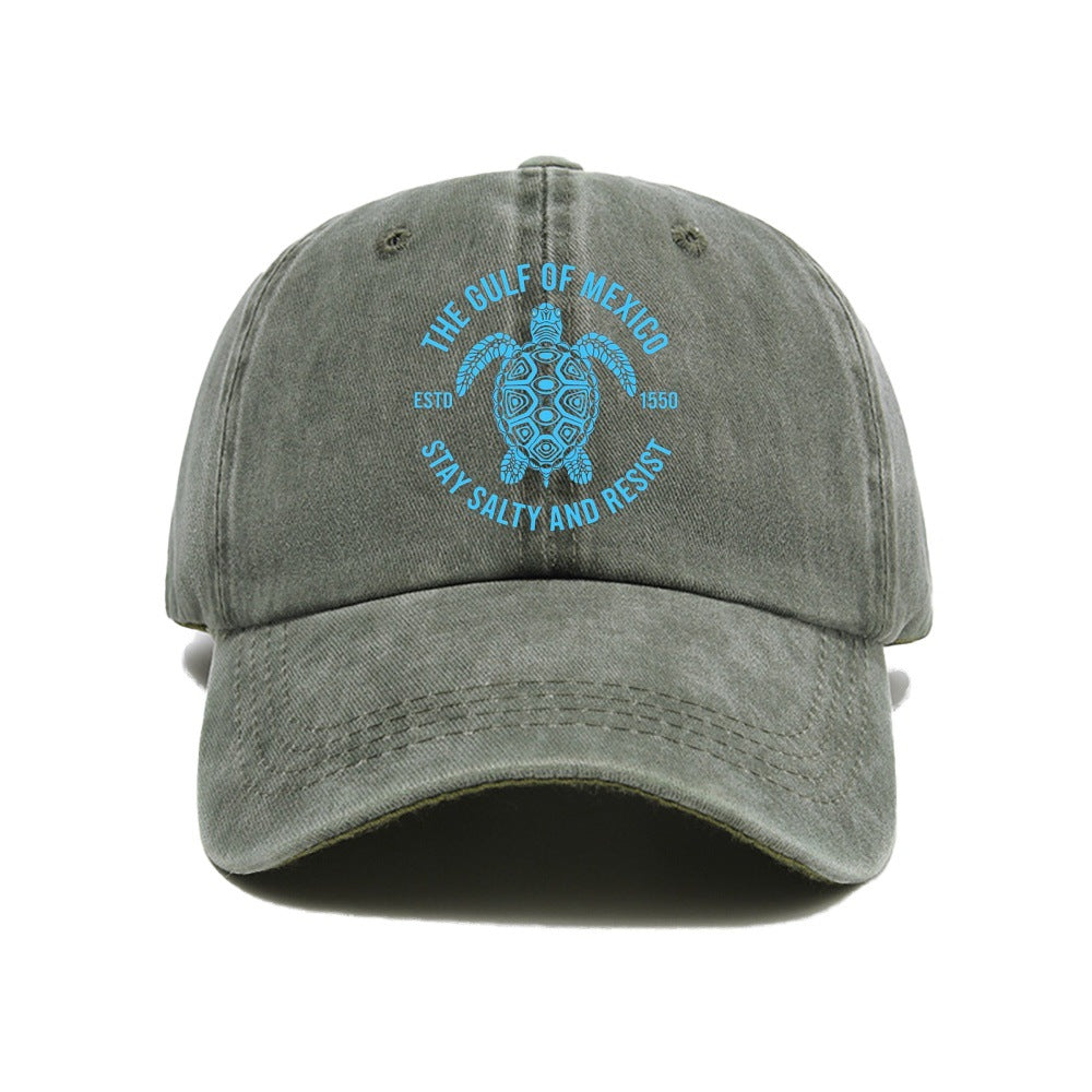 Wholesale Denim Peaked Cap Round Top Embroidered Cotton Baseball Cap