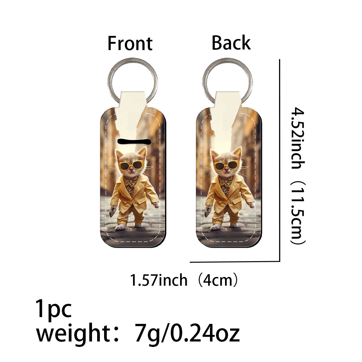 Wholesale 6pcs Cartoon Animal Cat Lipstick Cover Keychain