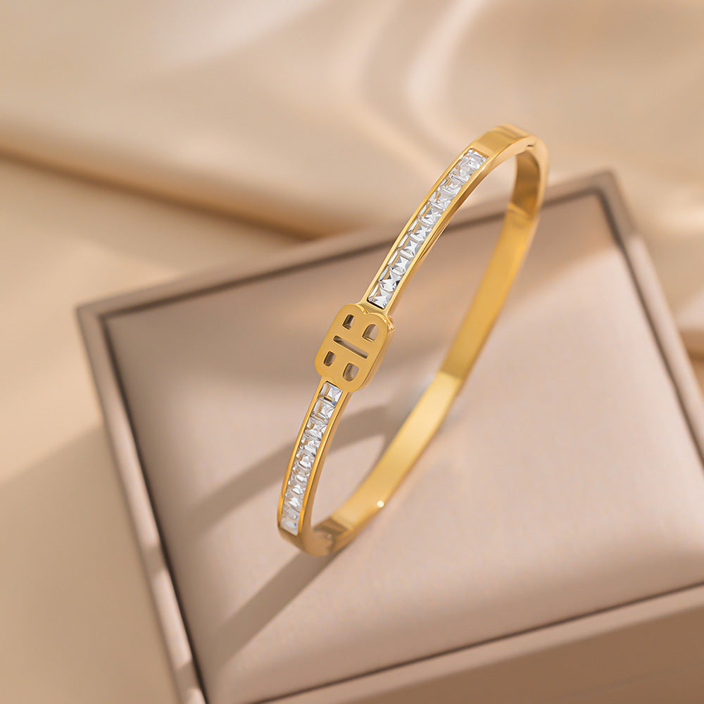 Wholesale Titanium Steel Diamond Bracelet ACCVIP-BT-KuCai012