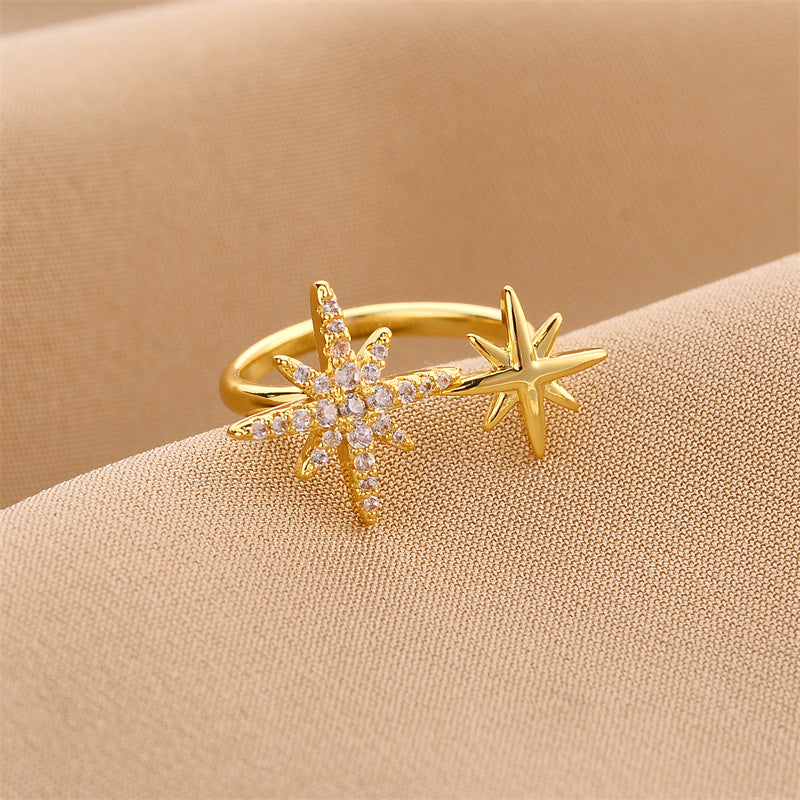 Wholesale Micro-paved Fashion Adjustable Open Rings