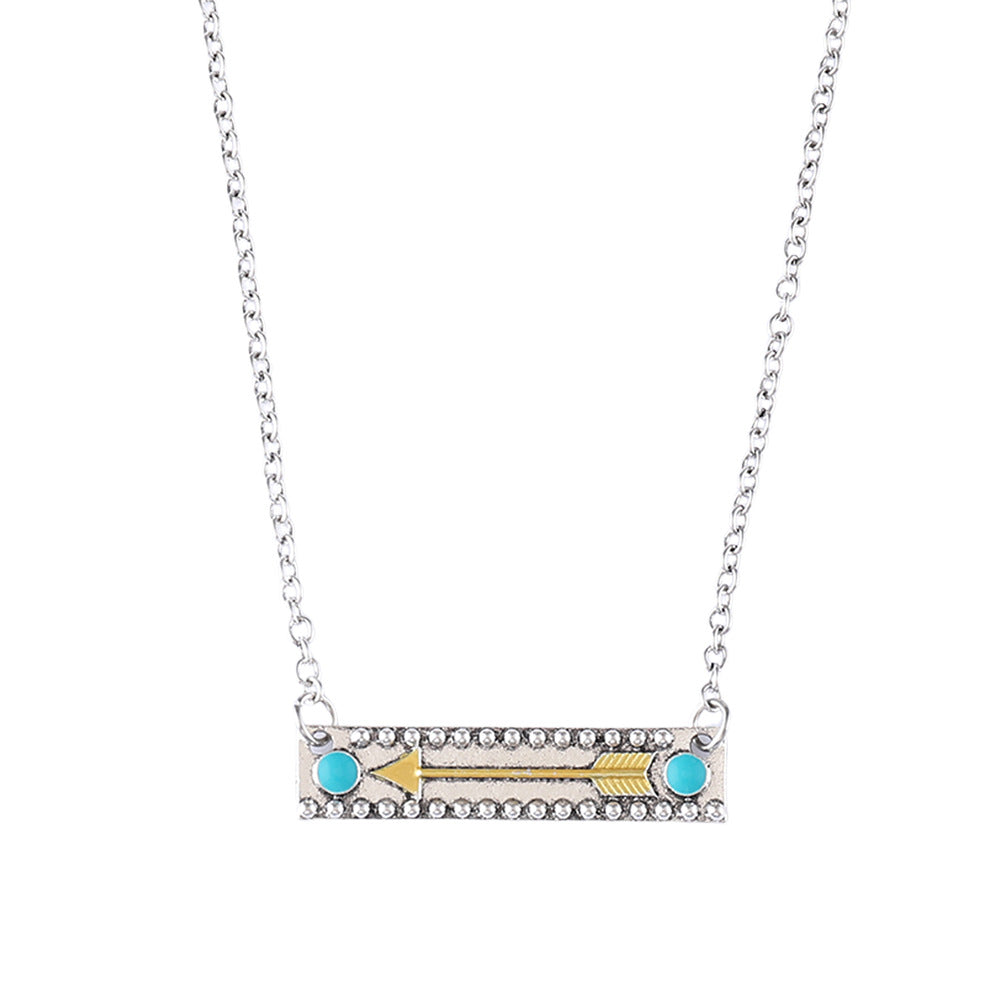 Wholesale  Golden Arrow Turquoise Necklace Personality All-match Clavicle Chain