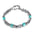 Wholesale stainless steel personality design blue turquoise black stone bracelet